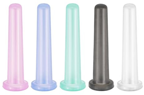 FERCAISH 5 Stück Silikon Gesicht Schröpfen, Mini-Schröpfgläser, Facial Cupping Set,Silikon-Vacuums-Cup, Haut-Massage-Saugnapf für Gesicht, Schulter, Hals, Wade