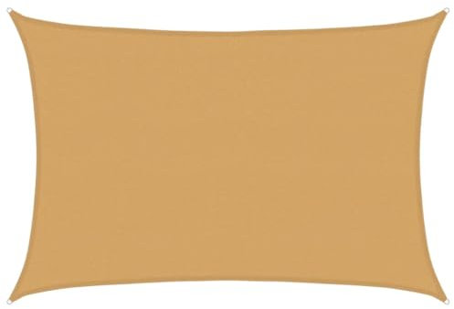 vidaXL Toldo de Vela Rectangular HDPE Arena 160 g/m² 4x5 m, Vela de Sombra de Sol, Vela de Sombra, toldo de Patio, Vela de Sombra Solar