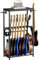 MAHANCRIS Gitarrenständer, 2-Stöckiger Gitarrenständer für Akustikgitarre, E-Gitarre, Bass, Ukulele, Banjo, Plattenspielerständer, mit Gitarrenzubehörständer, EVA-Schutzfolie, Schwarz AGSHB6701