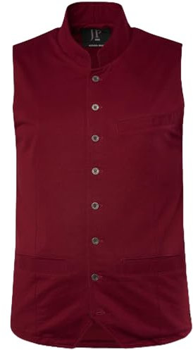 JP 1880 Herren große Größen Übergrößen Menswear L-8XL Weste, Tracht, Sweat, Stehkragen, Stickerei dunkel kirschrot 4XL 806778349-4XL