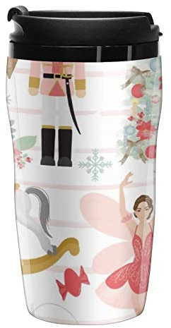Nutcracker Dream Coffee Cup Reusable Travel Mug Double Wall Thermal Insulated with Lid Hot Cold Drinks