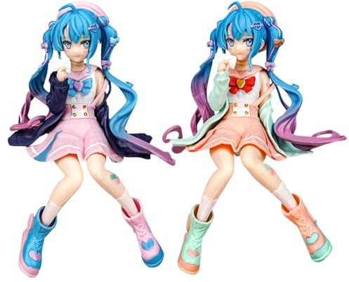 MIFKLMV Miku Action Figure Hatsunes Anime Figure Miku Anime Model Statue Collectible Gift for Kids Adults （Sitting Posture）