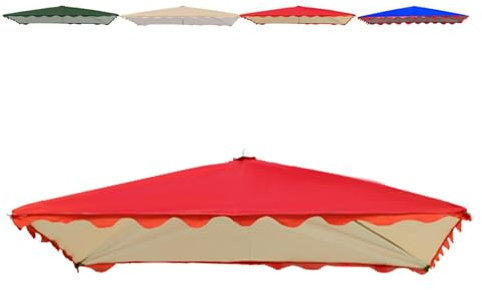 Housse de rechange rectangulaire pour parasol - Protection UV 420D - Rouge - 250 x 200 cm
