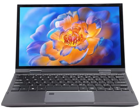 Ordinateur Portable, 128 Go SSD, écran Tactile Fin et Léger, 10,95 Pouces, Rabattable à 360 Degrés pour le Bureau (Prise UE)