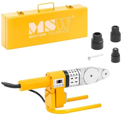 MSW Polifusore saldatore tubi 800 W Da 20 a 32 mm Fino a 300 °C Display digitale Polifusore termostatico Saldatore per tubi Polifusore da banco