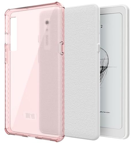 TUDIA SKN Clear - Carcasa trasera para Onyx Boox Palma 2, esquinas reforzadas, a prueba de golpes, delgada, antiamarilleamiento, parte trasera transparente, agarre ligero, parachoques de TPU (rosa)