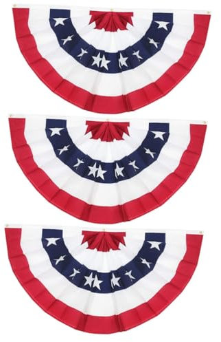BESPORTBLE 3st Fanflagge Zum Unabhängigkeitstag Festival Union-jack-flaggen Kleben Pole Goldene Wimpelkette Fahnengirlande Patriotische Dekorationen Vierter Juli Dekorationen Polyestertuch