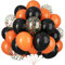 Schwarze und orangefarbene Luftballons, 60 Stück, 30,5 cm, schwarz-orange Luftballons und Konfetti-Ballon für Abschlussfeier, Halloween, Babyparty, Jahrestag, Geburtstag, praktische Dekoration
