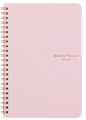 52 Week Planner 2025 Daily Full Page Self Discipline Punch Book One Calendar January December Handwerkliche Aufbewahrung (Pink Size)