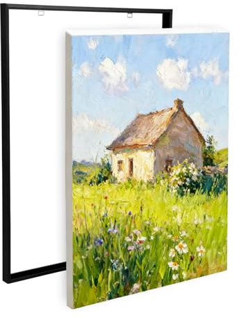 Leinwandrahmen, 60 x 60 cm, Aluminium-Keilrahmen ohne Bohren, moderner schwarzer Bilderrahmen, Wandbehang, schwebende Rahmen für Kunstwerk-Ölgemälde (schwarz, 60 x 60 cm)