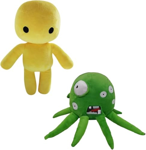 YIttings Wobbly Life Plush, Game Character Yellow Man and Octopus Stuffed Figure Throw Pillows for Home Decor for Game Fans (2pcs)
