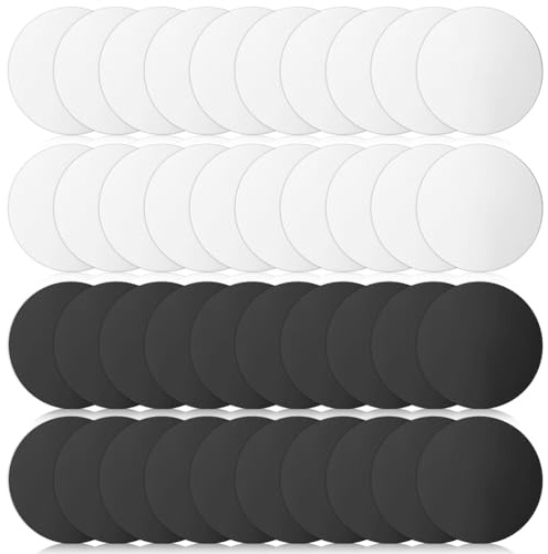 ElevateTech Metal Plates for Magnetic Mount, 40 Pcs Round Metal Plate Magnet for Phone Case Universal Mobile-Phone Iron Discs with Adhesive Backing for Magnetic Car Phone Holder Cradle (Black, Blue)