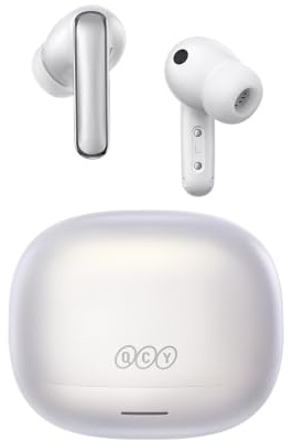 QCY Melobuds N65 Auriculares Inalámbricos Blueooth, Cancelación de Ruido Adaptativa AI, 60dB ANC Hi-Res Sonido, Audio Bluetooth 6.0 Auriculares, 8 Micrófonos ENC Clear Call Ear Buds,50 Horas,IPX5