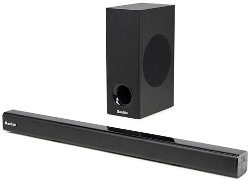 Audizio SB82S 2.1 TV Soundbar System with Subwoofer, HDMI ARC, Bluetooth Soundbar for TV, Optical and AUX Inputs, Wall Mountable Home Audio Stereo System, 120W