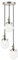 PathsOn Industrial Modern Vintage Loft Bar Edison Pendant Lights Fitting Chandelier Glass Globe Lampshade 3 Lights Hanging Light Fixture for Living Room Dining Room Bedroom (Brushed)