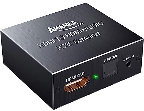 HDMI Audio Extractor,AMANKA HDMI Audio Konverter Audio Splitter 4K HD MI zu HDMi + Optical/Toslink Audio Adapter mit 3,5mm Stereo,für HDTV/PS4/Blu-ray DVD/Amplifier usw 1