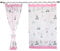TupTam Kinderzimmer Vorhänge Baby Gardinen mit Schleifen 2er Set, Farbe: Baby Tiere Grau/Rosa, Größe: ca. 155x95 cm