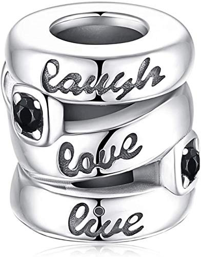 Charm Anhänger,Lachen Liebe Leben Für 925 Sterling Silber Perlen Anhänger Passform Original Charm Frauen Armband Armreif Diy Schmuckherstellung
