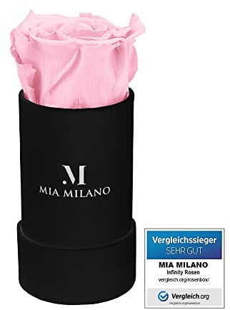 Infinity Rosen in Rosenbox I Geschenk für Sie - Schwarze Box mit echten konservierten Rosen (3 Jahre haltbar) Ewige Flowerbox