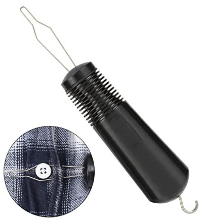 Kesntto Knopf-Haken und Reißverschluss-Knöpfe, Knöpfhilfe Knopfschließer Reißverschlusshilfe Anziehhilfe, Einhand-Knopf-Hilfsmittel(Schwarz) W Buckle