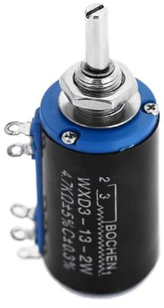 High-Tech Place WXD3-13 – 2 W 4,7 K Ohm Potentiometer Präzisionspotentiometer – Schwarz