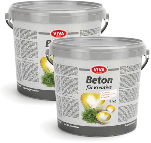 Viva Decor Beton für Kreative (Beton zum Gießen, 10 kg) kreativ basteln mit dem Bastelbeton zum Gießen - oder als Abformmasse für Deko
