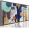 DekoArte - Quadri astratti dipinti a mano 140x70 cm VISO ASTRATTI APOLO - Dipinto su tela con cornice nera