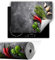 TMK ArtDeko Herdabdeckplatte 1 teilig 80x52 cm Küche Herdabdeckung Ceranfeld Herdabdeckplatten Anti Rutsch Matte Aufrollbar, Gewürze Chili Schiefer