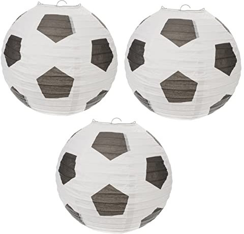 SEWOART 3St Fußballlaterne hängende Papierlaterne Zubehör für Fußball-Geburtstagsfeiern papierlaternen papierlampions decke Sport schmücken Patty Eisen Weiß