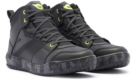 Dainese - Suburb D-Wp Shoes, wasserdichte Motorrad-Sneaker, Mann, Schwarz/Camo/Gelb, 46
