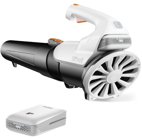 Litheli 20V Cordless Leaf Blower Battery Powered Leaf Blower, 2.0 Ah Battery Lightweight 2 Speed Axial Electric Blowers for Lawn Care, Patio, Snow, Dust, Blowing Leaves