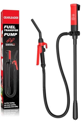 GEARLEADER Portable Power Battery Fuel Pump, Battery Operated Transfer Pumps with Quick Stop Nozzle,Water & Fuel Transfer Pump for Gasoline Diesel Oil Gas Water Fish Tank