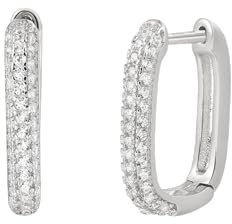 XENOX® Duo Link Ohrringe - Damen Ohrringe aus hochwertigem 925/- Sterlingsilber mit Zirkonia-Steinen | XS91486