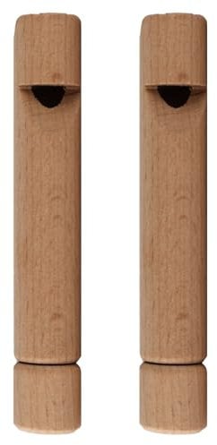 VOANZO Lot de 2 flûtes à sifflet coulissantes en Bois, Petite flûte en Bois, sifflet en Bois Massif, Instrument à Vent Orff, flûtes coulissantes à Main Uniques pour l'exploration Musicale