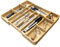 Navaris Bamboo Kitchen Drawer Organiser - Cutlery Tray with Removable Divider for Customisable Drawers Storage - Expandable Trays for Utensils, Tools, Makeup, Stationery, 30 x 43cm