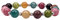 Power Ionics Buntes Turmalin-Armband mit 10mm Perlen & Edelstahlperlen – Handgemachtes Chakra-Armband für Herren & Damen, 17,5-21 cm – Elastisches Freundschaftsarmband mit Echten Steinen