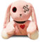Gruseliger Gothic-Plüschhase, 12 Zoll großes verrücktes Kaninchen-Plüschtier, gruselige Hasenpuppe mit Langen Ohren, Stofftierpuppe für Ostern, Halloween, Weihnachten, Geburtstagsgeschenk (Rosa)