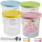 GOMETY Creami Lot de 4 récipients pour sorbetière Ninja Creami, Creami Deluxe pour sorbetière Ninja Creamy NC500EU NC501EU, accessoires anti-fuite, en rose, jaune, vert, bleu