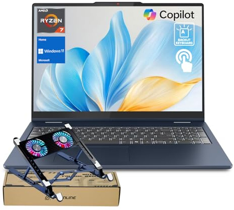 Lenovo IdeaPad Slim 5 Next Gen AI Copilot Ordinateur portable professionnel, écran tactile FHD+ de 16, AMD Ryzen 7 350, 32 Go de RAM DDR5, SSD de 2 To, Ko rétroéclairé, Wi-Fi 7, W11H, ensemble avec