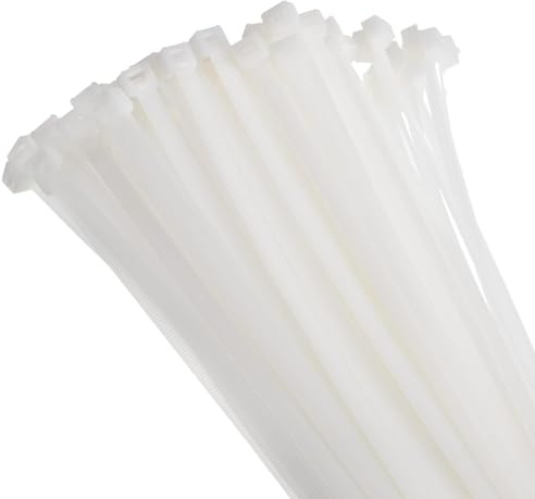 Unifizz 100PCS Cable Zip Ties 700mm x 8.8mm White – Self-Locking Nylon Cable Ties Wraps for Cord Management, Indoor and Outdoor