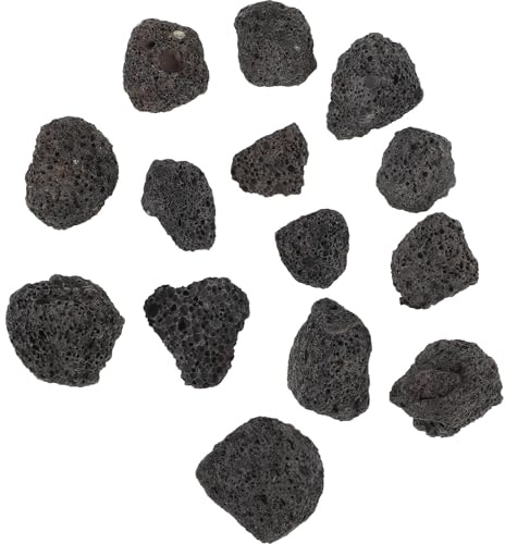 MINAOLULUS Natural Pebbles Volcanic Rock Black Porous Decorative Stones for Gas Grills Bbq Fireplaces and Home Office Decor 400G Bag