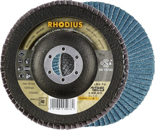 Rhodius Schleifscheibe LSZ F2 K40 Stahl Ø 125 mm Bohrung 22,23 mm für Winkelschleifer