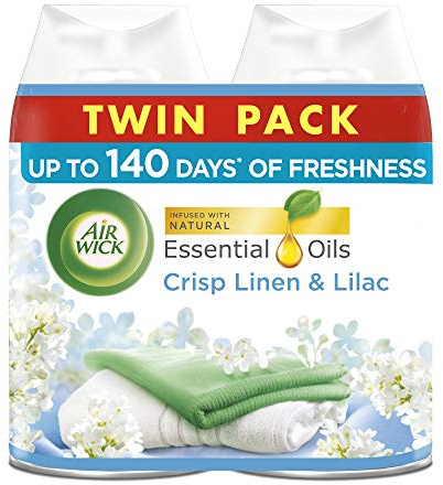 Reckitt Benckiser Air Wick Freshmatic Max Air Freshener Twin Refill, Crisp Linen and Lilac 2X 250ml, 500 milliliters