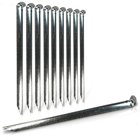 diMio XL Stahl-Zelthaken Allround Rund/V-Profil (Hering V-Profil 19cm, 10er Pack)