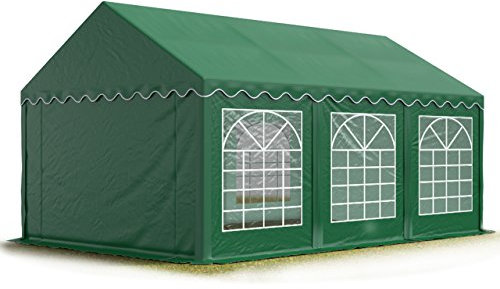 Tendone per Feste 4x6 m PVC Verde Scuro 100% Impermeabile Gazebo da Giardino Tendone da Esterno Tenda Party