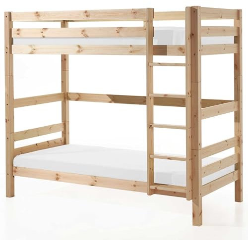 'Autobett picoolrb10 Pino Kombination 2 teilig: Etagenbett 1, 80 Meter und 2 Schubladen Bettwäsche Natur Kiefer 209 x 105 x 182 cm