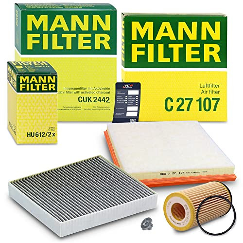 MANN-FILTER Inspektionspaket Filterset 1x Ölfilter, 1x Luftfilter, 1x Innenraumfilter (Aktivkohlefilter), 1x Ölablassschraube Kompatibel mit OPEL ASTRA J (P10), CASCADA (W13), ZAFIRA TOURER C (P12)