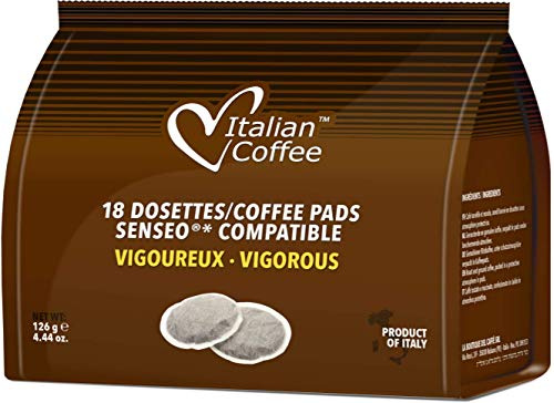 Senseo Compatible Italian Coffee x 18 pads (Vigorous)