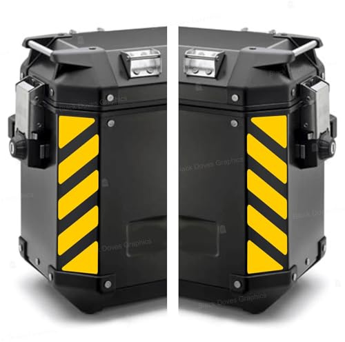 2pcs Reflektierende Aufkleber kompatibel mit Seitentaschen GIVI Trekker Outback 37 48L (Yellow 020)