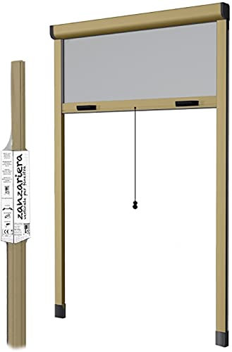 ZANZARIERA BRONZO 120X250H A RULLO rallentata in KIT VERTICALE FINESTRA PORTA riducibile
